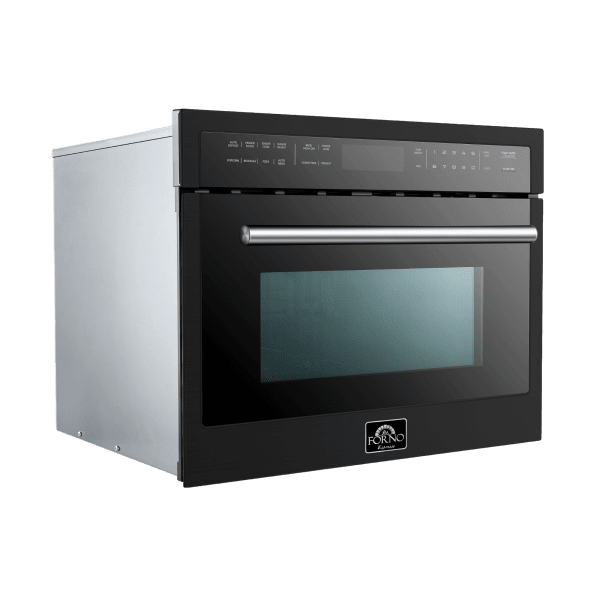 FORNO Oliena Espresso Black 24″ 1750 Watt Compact Oven & 1000 Watt Microwave, 1.6 cu. ft. - FMWDR3093-24BLK