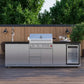 FORNO Bulnes Outdoor Kitchen 30-Inch BBQ 60,000 BTU, with Sear, Rotisserie Infrared Burners, 1.8 Cu.Ft. Beverage Center, & Black/White Countertops