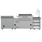 FORNO Bulnes Outdoor Kitchen 40-Inch BBQ 95,000 BTU, with 5 Burners, Sear & Rotisserie Infrared Side Burner, 1.8 cu.ft. Beverage Center & Black/White Countertops