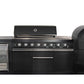 Forno All'Aperto 99,600 BTU BBQ with 5 Stainless-Steel Burners with Infrared Burners & Side Burner, Sink Module with Black Sintered Stone Countertops, Plancha, Gas Pizza Oven, Bar & Beverage Center
