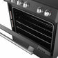 Close-up view of the oven door on the FORNO 30-inch electric range, highlighting the large viewing window, robust handle design, and durable construction for reliable everyday use.