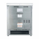 Rear view of the Forno 30-inch electric range in white, featuring a solid metal back panel with ventilation slots, electrical connection point, and safety labeling.