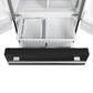 Front view of the FORNO 30-inch French door refrigerator in black from the 2-Piece Appliance Package with the bottom freezer drawer open, revealing a spacious, multi-compartment interior designed for efficient organization and easy access to frozen items.