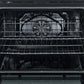 Interior view of the Forno 30-inch Leonardo electric range, showing a spacious black enamel oven cavity with multiple adjustable wire racks, ideal for baking, roasting, and multi-level cooking.