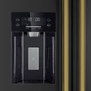 Close-up view of the built-in ice maker inside the FORNO 36-inch side-by-side refrigerator, featuring a compact design with a dedicated ice bin and efficient ice production system.