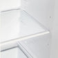 Close-up view of an interior shelf inside the FORNO 36-inch side-by-side refrigerator, highlighting adjustable tempered glass shelving and spacious storage design.