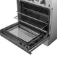 Close-up of the oven racks in the FORNO 30-inch gas range, showing sturdy metal construction and adjustable levels for versatile cooking options.
