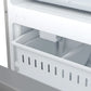 Close-up view of the FORNO 31-inch right-hinge refrigerator in stainless steel, showcasing the smooth metallic finish, minimalist design, and precision-crafted handle detailing.