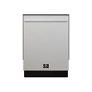 FORNO 3-Piece Appliance Package 24-inch built-in stainless steel dishwasher with sleek front panel and handle, designed to complement modern kitchen appliances.