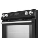 Close-up of the stainless steel control knobs on the FORNO 30-Inch Induction Range in Black, designed for precise temperature adjustment and a professional look.