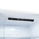 Close-up of the digital control panel inside the FORNO 31-inch left-hinge refrigerator in white, showing temperature settings and function controls.