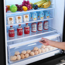 Interior view of the FORNO 31-Inch Refrigerator with Right Hinge in Black, highlighting the clear crisper drawers and adjustable glass shelves for efficient food organization.