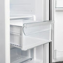 Interior view of the crisper drawer in the FORNO 36-Inch Side-by-Side Refrigerator with Water Dispenser in White, designed for optimal freshness and humidity control for fruits and vegetables.