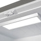 Close-up of the interior LED lighting in the FORNO 30-inch French door refrigerator, providing bright and energy-efficient illumination throughout the fridge compartments.