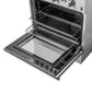 Close-up of the oven racks inside the FORNO 30-inch gas range in stainless steel, highlighting the sturdy metal construction and adjustable positions.
