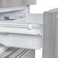 Interior view of the upper drawer in the FORNO 36-inch French door refrigerator in stainless steel, designed for organized storage of fresh food items.