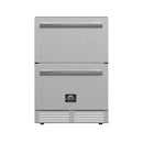 Straight-on view of the FORNO Cosenza Built-In Drawer Freezer with a modern stainless steel finish, dual freezer drawers, and clean, integrated design for seamless kitchen installation.