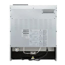 Rear view of the FORNO Giovanni 30-Inch Gas Range in white, showing utility connections, ventilation openings, and a flat-back design for easy kitchen installation.