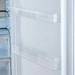 Interior door view of FORNO Maderno 28-Inch Built-In 13.6 Cu. Ft. Convertible Refrigerator in white, showcasing clear door bins designed for flexible storage of bottles, condiments, and small items.