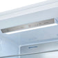 Close-up view of the digital control panel inside the FORNO Maderno 28-Inch Built-In Convertible Refrigerator in white with left-swing door, featuring touch controls and temperature display.
