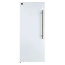 Front view of FORNO Maderno 28-Inch Built-In 13.6 Cu. Ft. Convertible Refrigerator in white with left-swing door, showcasing a clean, integrated design and flush panel installation.