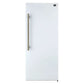 Front view of FORNO Maderno 28-Inch Built-In 13.6 Cu. Ft. Convertible Refrigerator in white, showcasing clean lines, flush installation, and minimalist modern design.