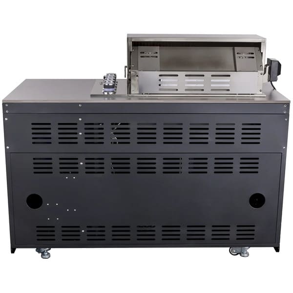 Rear view of the FORNO Rimini 30-Inch BBQ Module, highlighting the stainless steel back panel, rear ventilation openings, and utility access points designed for efficient gas and electrical connections in an outdoor kitchen setup.
