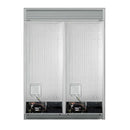 Rear view of FORNO Maderno Convertible Refrigerator-Freezer in stainless steel, displaying ventilation grilles, power connection panel, and back design layout.