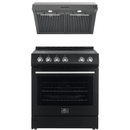 Forno Espresso Package - 30" Electric Range and Range Hood in Stainless Steel, Black, or White with Accents