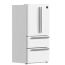 FORNO 2-Piece Appliance Package - 30-Inch Slide-In Induction Range and 36-Inch French Door Refrigerator in White with Stainless Steel Handle FBDL-014-08CAUS