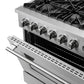 FORNO 3-Piece Appliance Package - 36-Inch Marco Gas Range, French Door Refrigerator, & Dishwasher in Stainless Steel FBDL-009-01CAUS