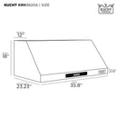 Kucht 36-Inch Under Cabinet Range Hood 900 CFM in Stainless Steel KRH3620A