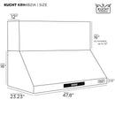 Kucht 48-Inch Wall Mounted Range Hood 1200 CFM in Stainless Steel & Silver KRH4821A