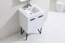 Bosco 24 in. Modern Bathroom Vanity w/ White Countertop and Matching Mirror - High Gloss White