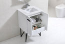 Bosco 24 in. Modern Bathroom Vanity w/ White Countertop and Matching Mirror - High Gloss White