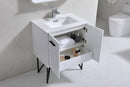 Bosco 30 in. Modern Bathroom Vanity w/ White Countertop and Matching Mirror - High Gloss White
