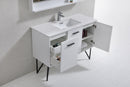 KubeBath Bosco 48 in. Modern Bathroom Vanity w/ White Countertop and Matching Mirror - High Gloss White, KB48GW