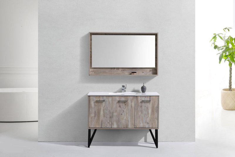 KubeBath Bosco 48 in. Modern Bathroom Vanity w/ Quartz Countertop, KB48NW