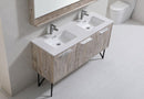 KubBath Bosco 60 in. Double Sink Modern Bathroom Vanity w/ Quartz Countertop, KB60DNW