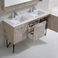 KubBath Bosco 60 in. Double Sink Modern Bathroom Vanity w/ Quartz Countertop, KB60DNW