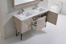 KubBath Bosco 60 in. Double Sink Modern Bathroom Vanity w/ Quartz Countertop, KB60DNW