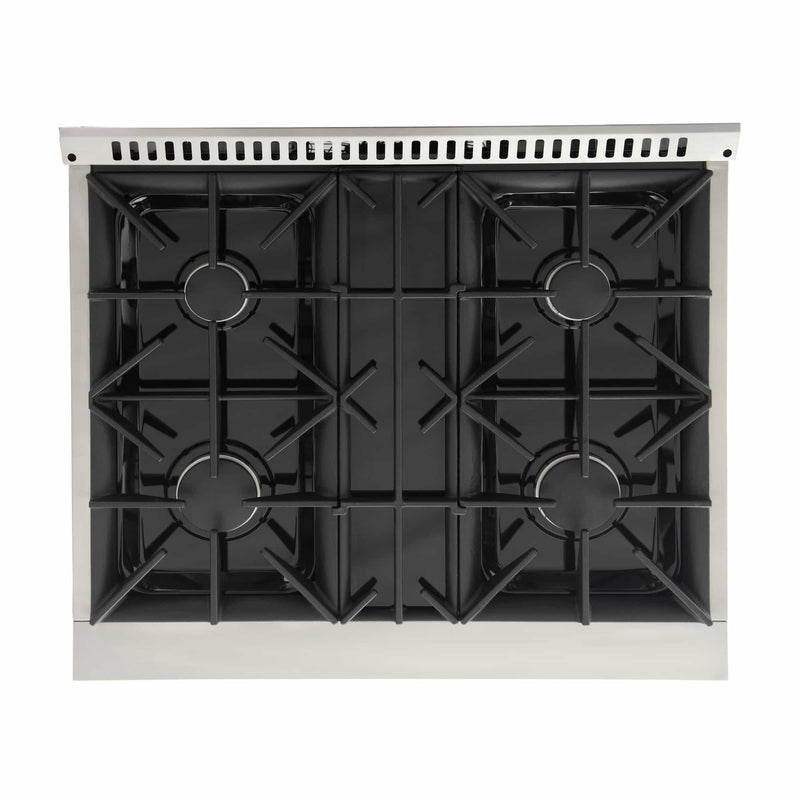 Kucht 30-Inch Pro-Style Dual Fuel Range in Stainless Steel with White Oven Door KDF302-W