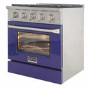 Kucht 30-Inch Pro-Style Dual Fuel Range in Stainless Steel with Blue Oven Door KDF302-B