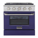 Kucht 30-Inch Pro-Style Dual Fuel Range in Stainless Steel with Blue Oven Door KDF302-B