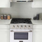 Kucht 30-Inch Pro-Style Dual Fuel Range in Stainless Steel with White Oven Door KDF302-W
