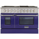Kucht 48-Inch Pro-Style Dual Fuel Range in Stainless Steel with Blue Oven Door KDF482-B