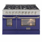 Kucht 48-Inch Pro-Style Dual Fuel Range in Stainless Steel with Blue Oven Door KDF482-B