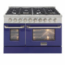 Kucht 48-Inch Pro-Style Dual Fuel Range in Stainless Steel with Blue Oven Door KDF482-B