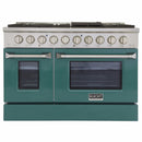 Kucht 48-Inch Pro-Style Dual Fuel Range in Stainless Steel with Green Oven Door KDF482-G