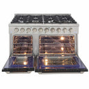 Kucht 48-Inch Pro-Style Dual Fuel Range in Stainless Steel with Black Oven Door KDF482-K
